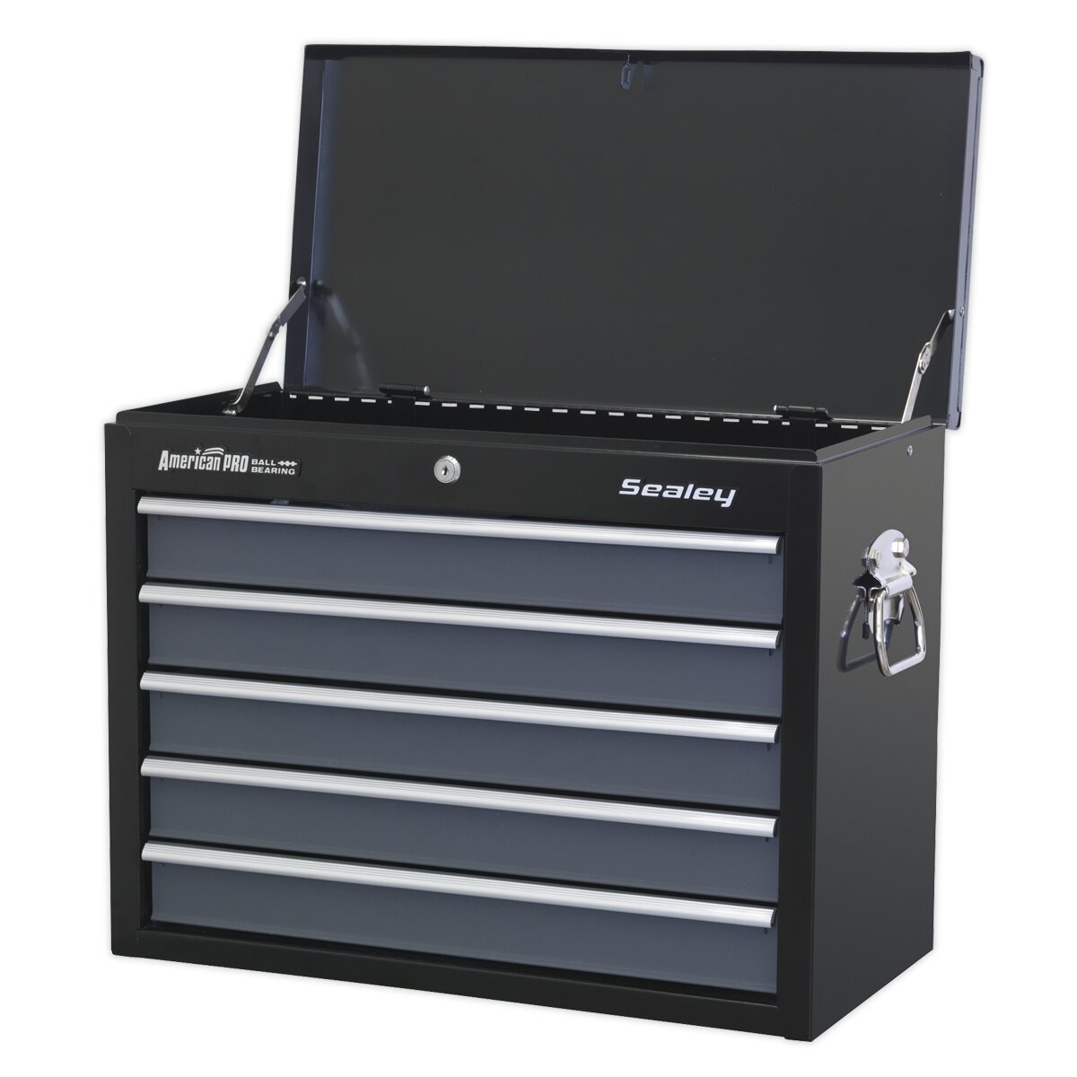 Topchest 5 Drawer with Ball Bearing Slides - Black/Grey
