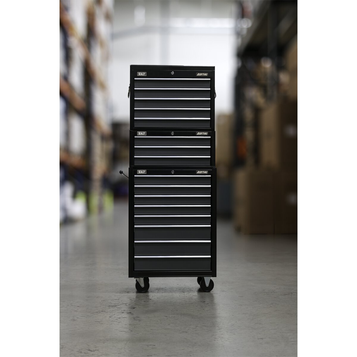 Tool Chest Combination 16 Drawer with Ball Bearing Slides - Black/Grey