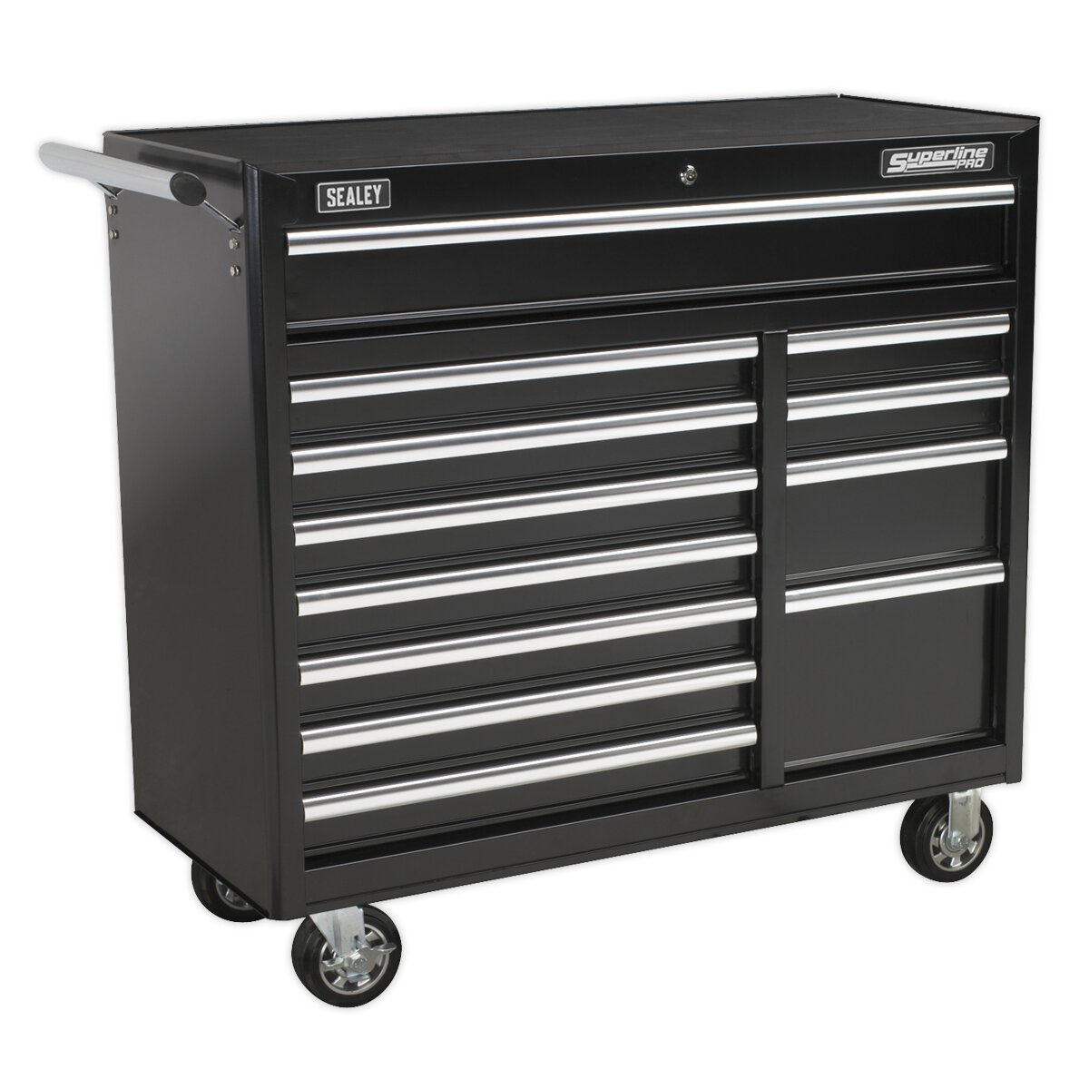 Rollcab 12 Drawer with Ball Bearing Slides Heavy-Duty - Black