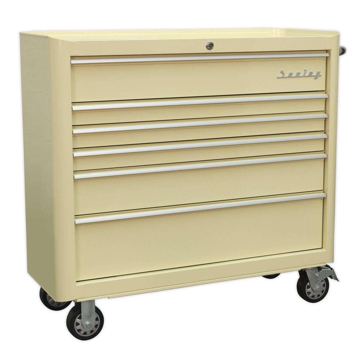 Rollcab 6 Drawer Wide Retro Style - Cream