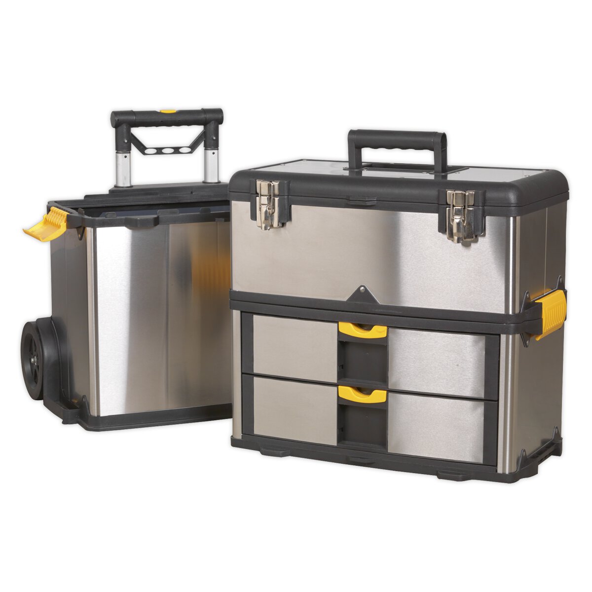 Mobile Stainless Steel/Composite Toolbox - 3 Compartment