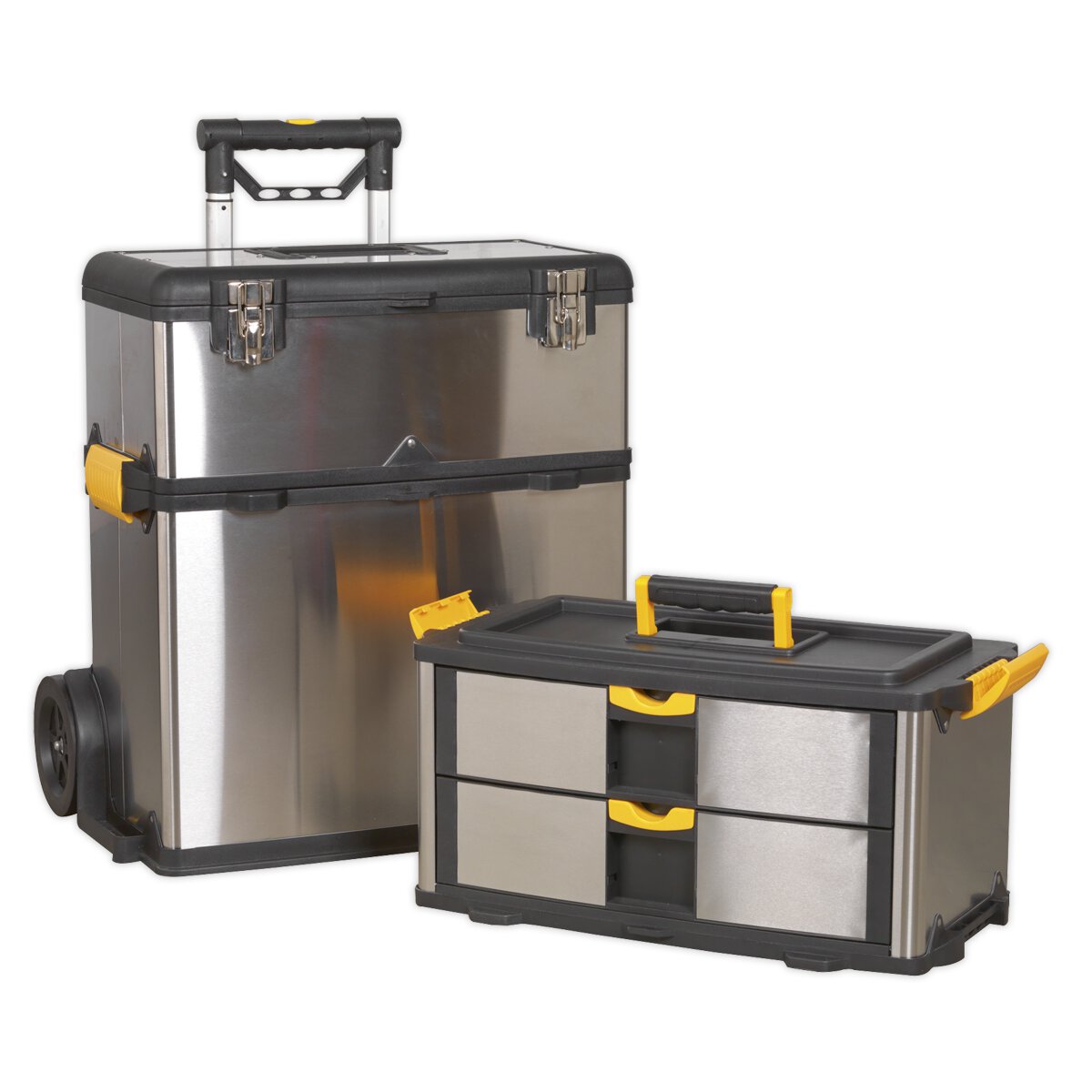 Mobile Stainless Steel/Composite Toolbox - 3 Compartment