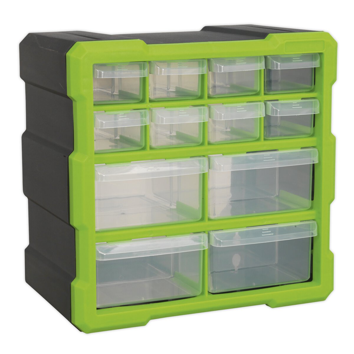 Cabinet Box 12 Drawer - Hi-Vis Green/Black