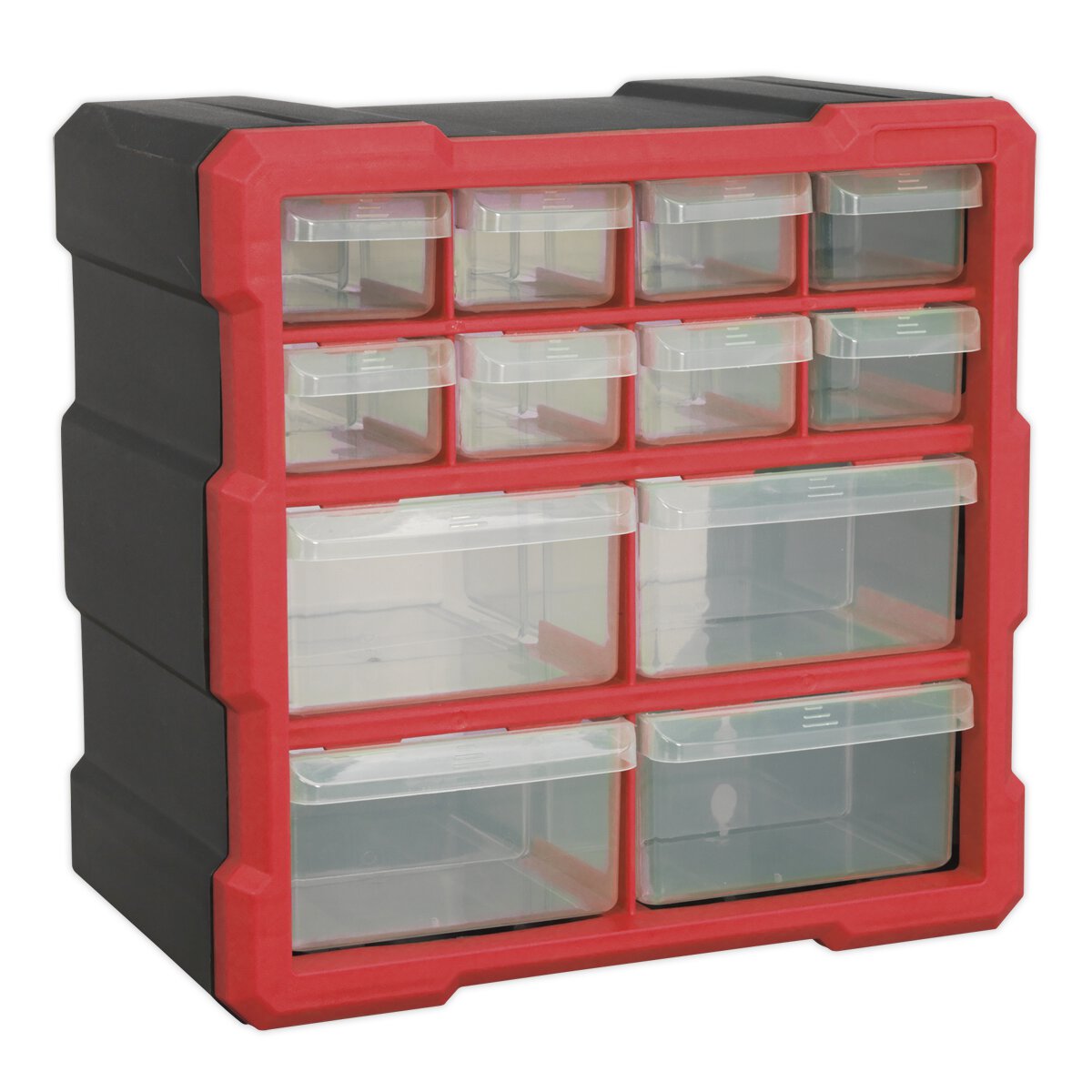 Cabinet Box 12 Drawer - Red/Black