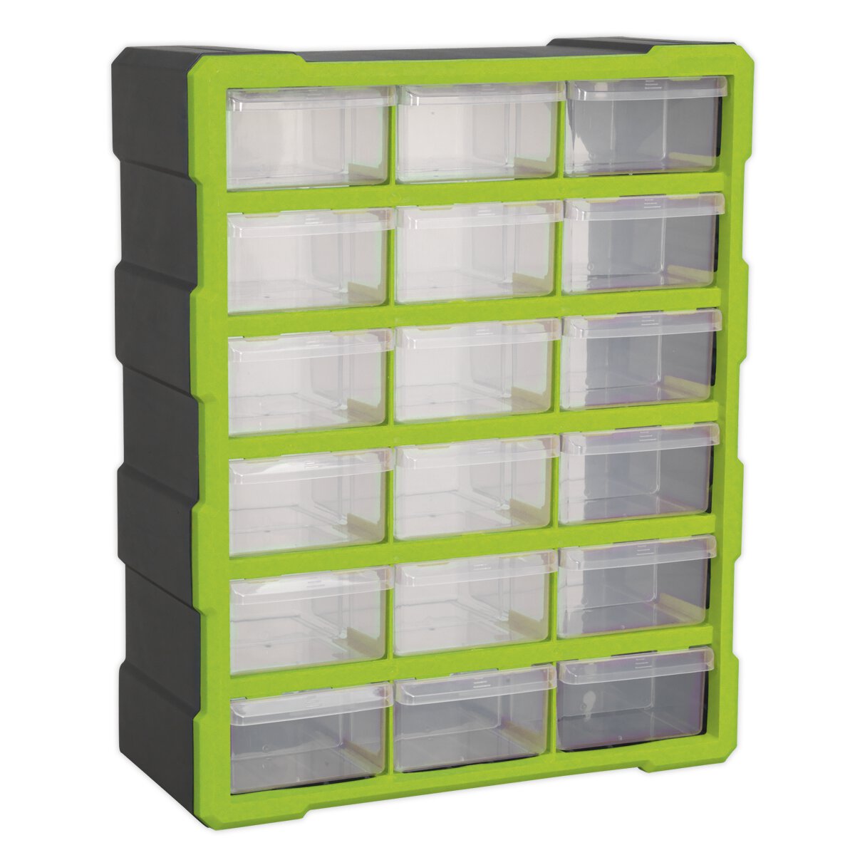 Cabinet Box 18 Drawer - Hi-Vis Green/Black