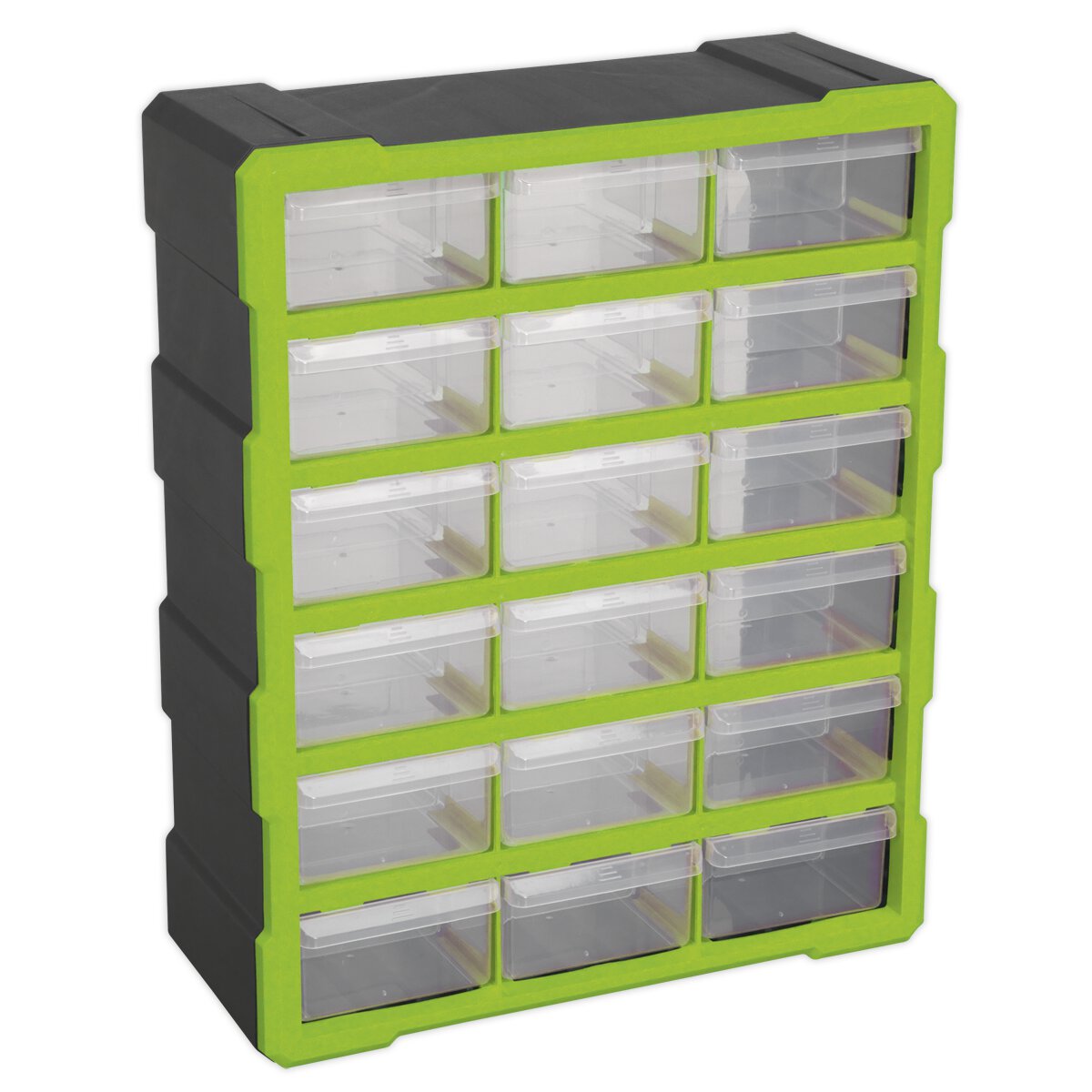 Cabinet Box 18 Drawer - Hi-Vis Green/Black