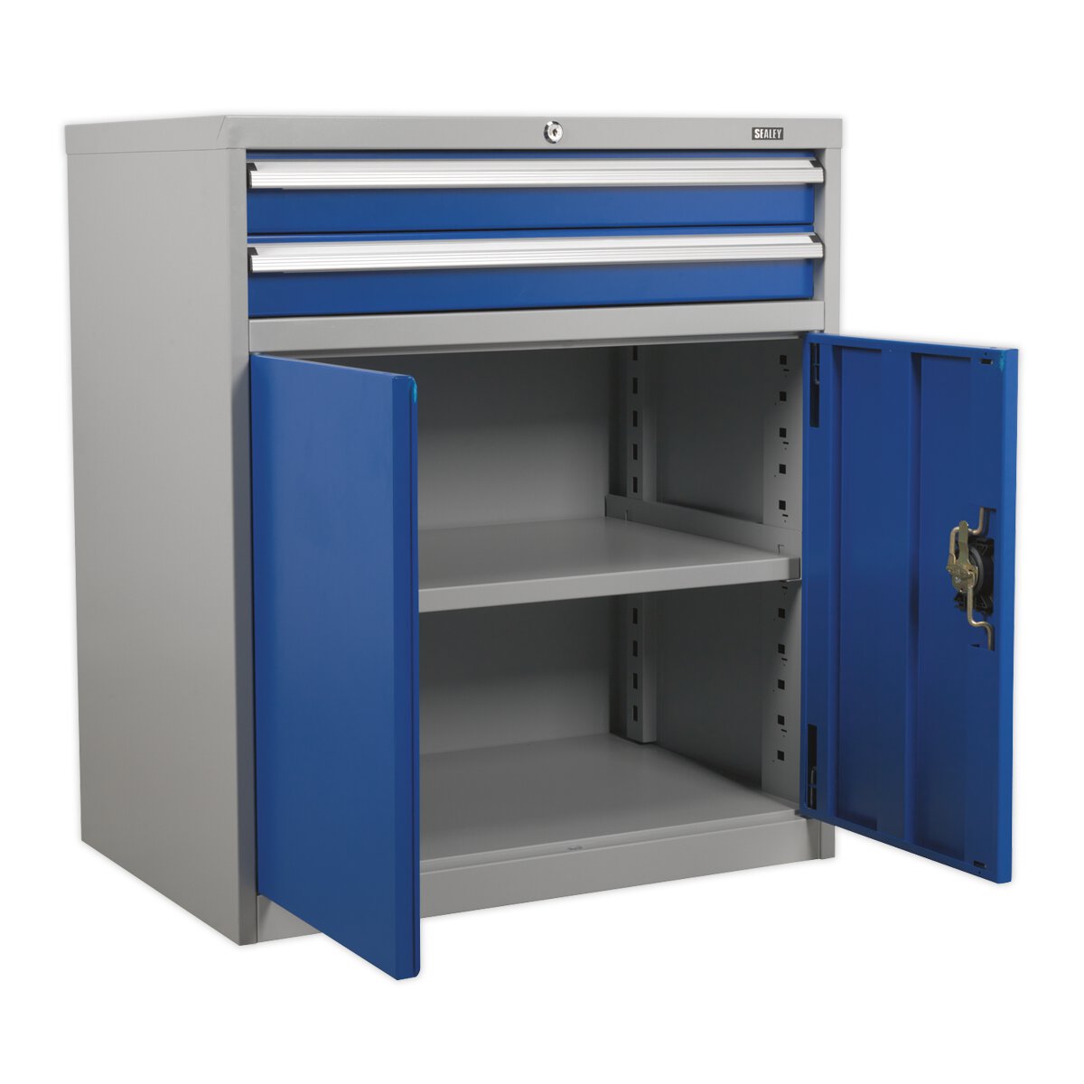 Industrial Cabinet 2 Drawer & 1 Shelf Double Locker