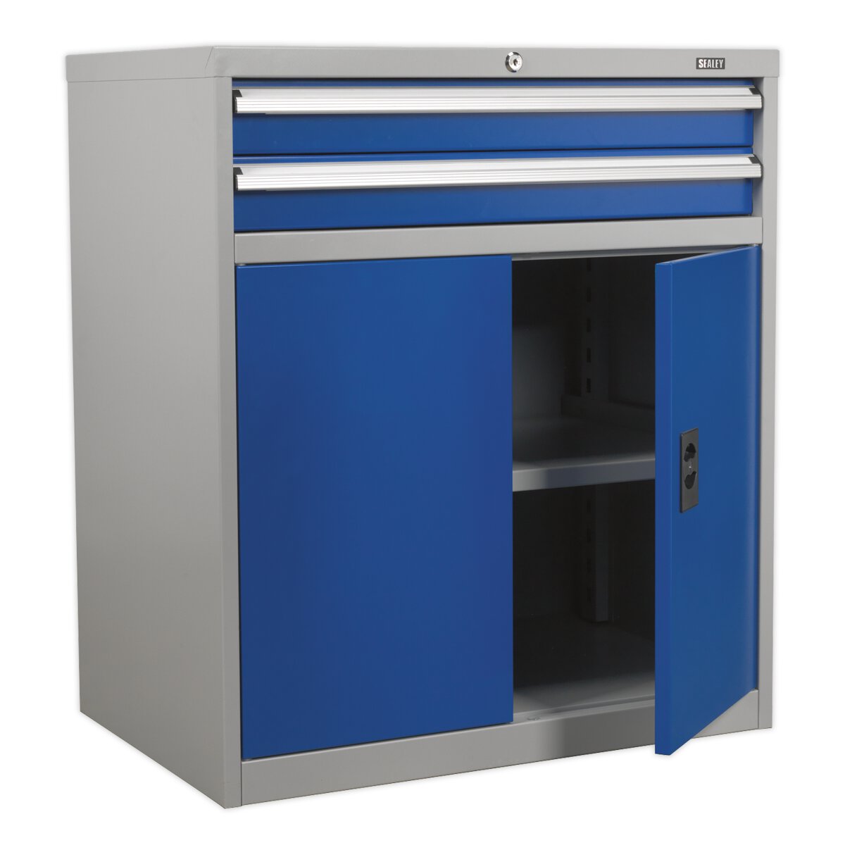 Industrial Cabinet 2 Drawer & 1 Shelf Double Locker