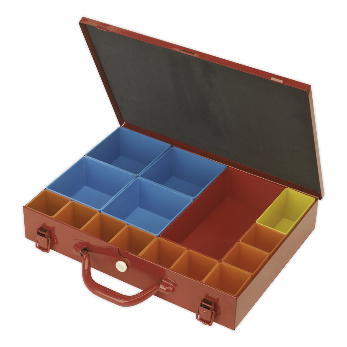 Metal Case with 15 Storage Bins