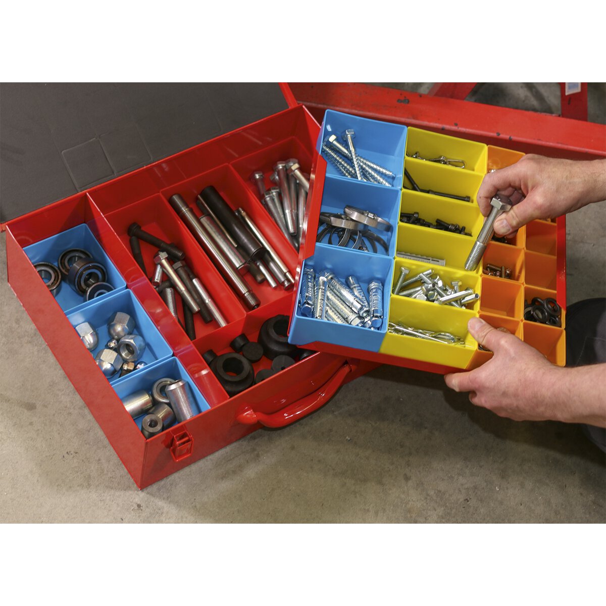 Metal Case 2 Layer with 27 Storage Bins