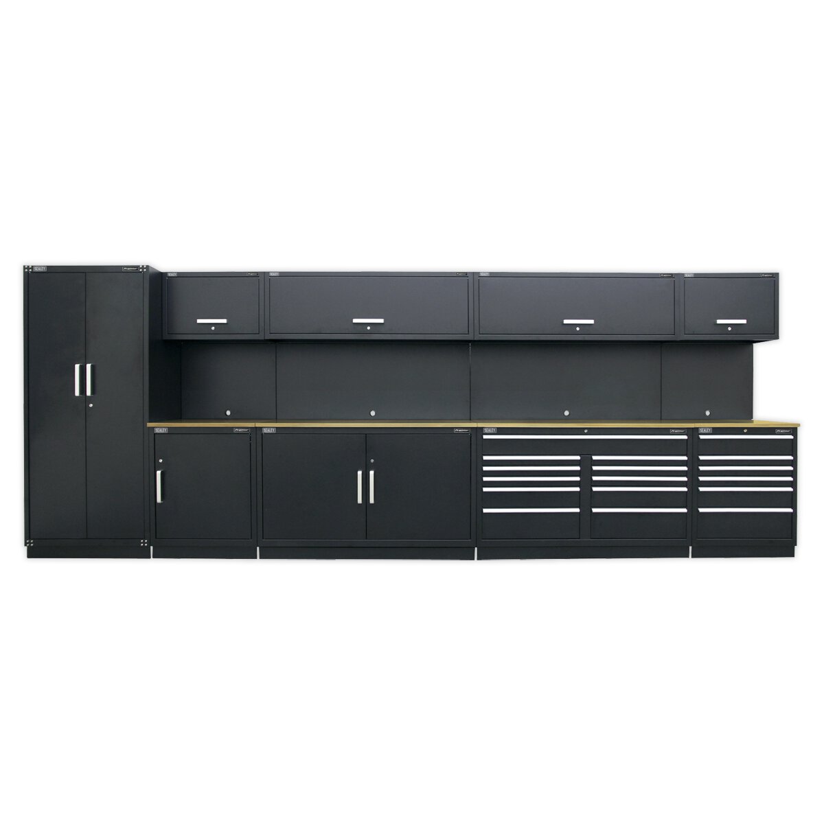 Complete Modular Workshop Storage Combination - Oak Worktop