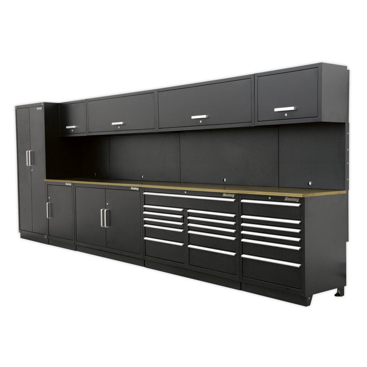 Complete Modular Workshop Storage Combination - Oak Worktop