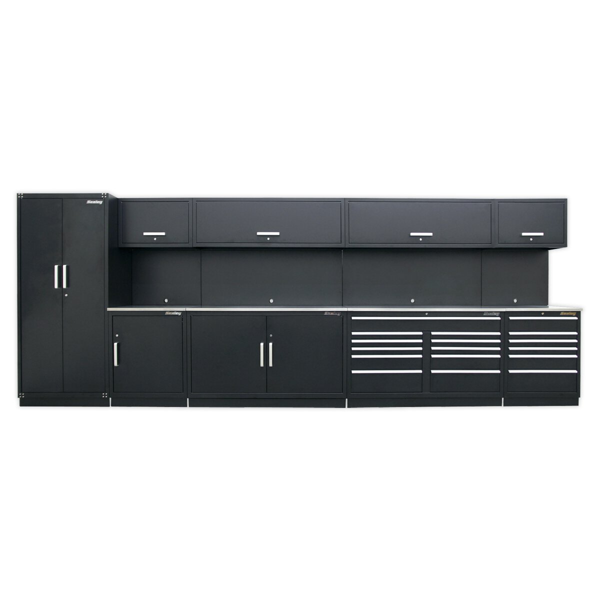 Complete Modular Workshop Storage Combination - Stainless Steel Worktop