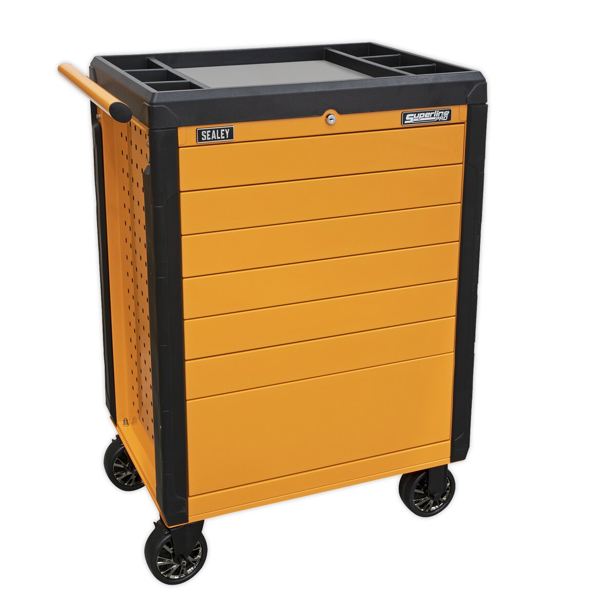 Rollcab 7 Drawer Push-To-Open Hi-Vis Orange