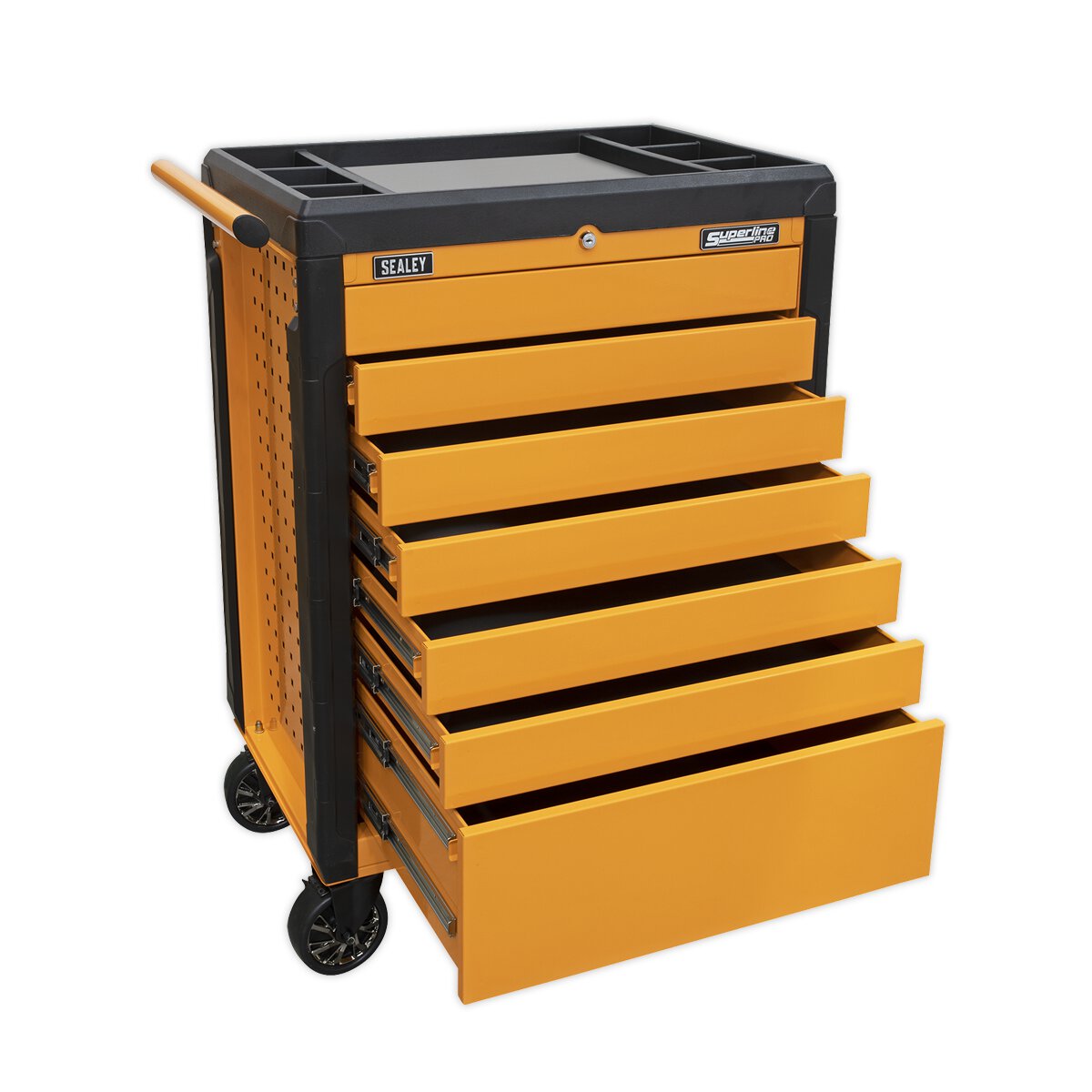Rollcab 7 Drawer Push-To-Open Hi-Vis Orange