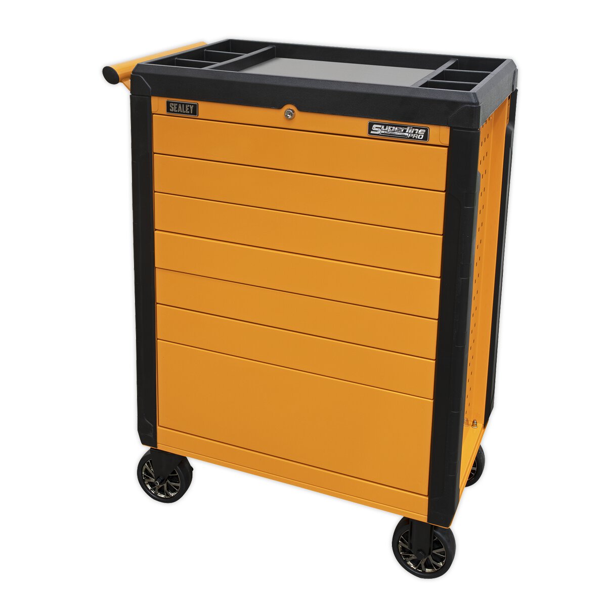 Rollcab 7 Drawer Push-To-Open Hi-Vis Orange