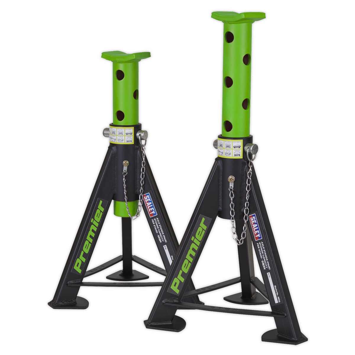 Axle Stands (Pair) 6tonne Capacity per Stand - Green