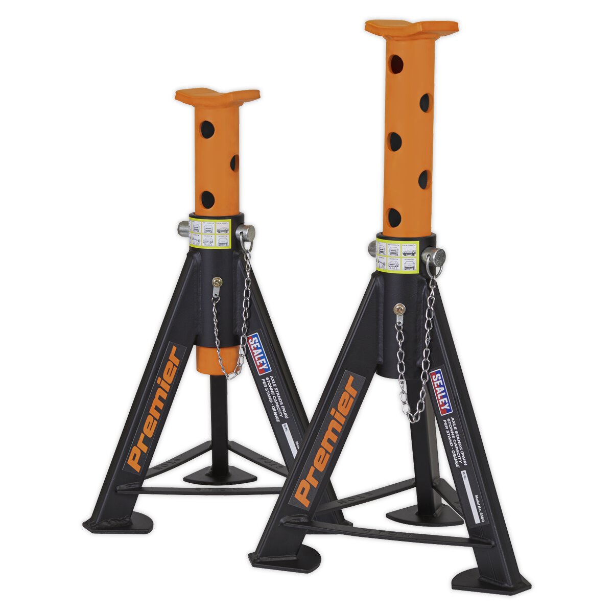 Axle Stands (Pair) 6tonne Capacity per Stand - Orange