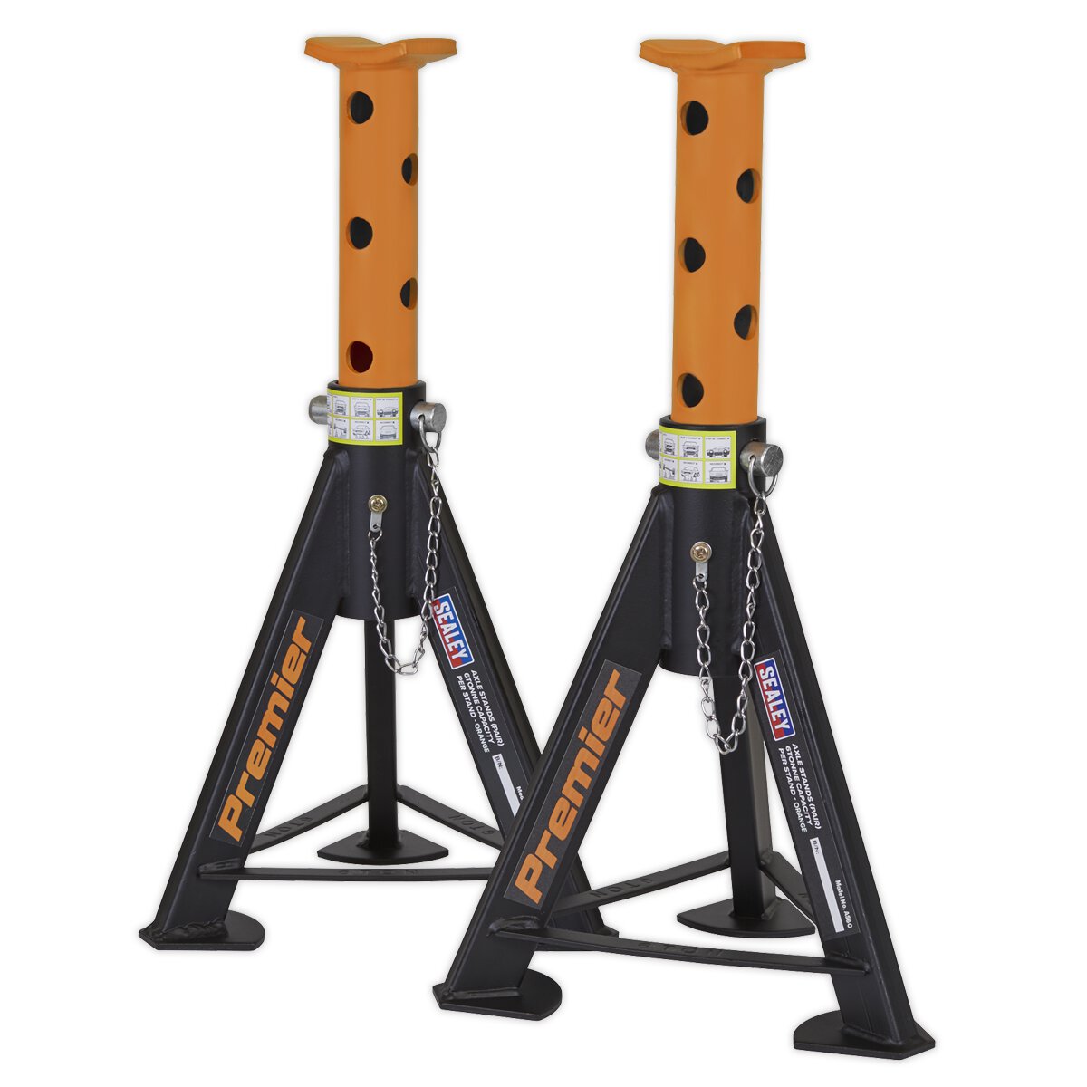 Axle Stands (Pair) 6tonne Capacity per Stand - Orange