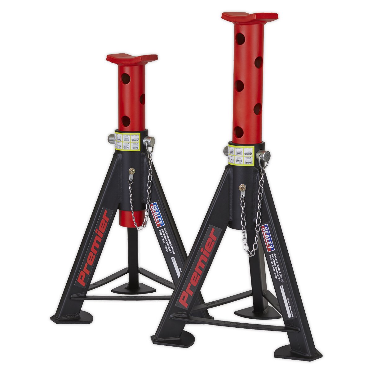 Axle Stands (Pair) 6tonne Capacity per Stand - Red