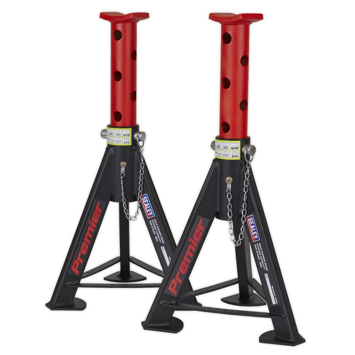 Axle Stands (Pair) 6tonne Capacity per Stand - Red