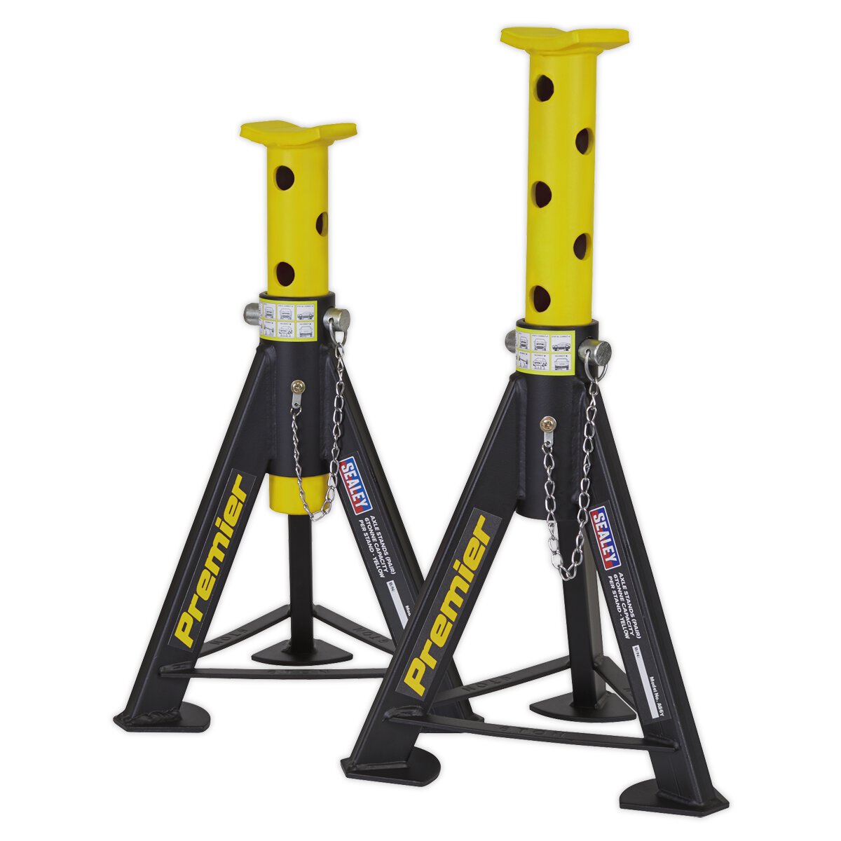 Axle Stands (Pair) 6tonne Capacity per Stand - Yellow