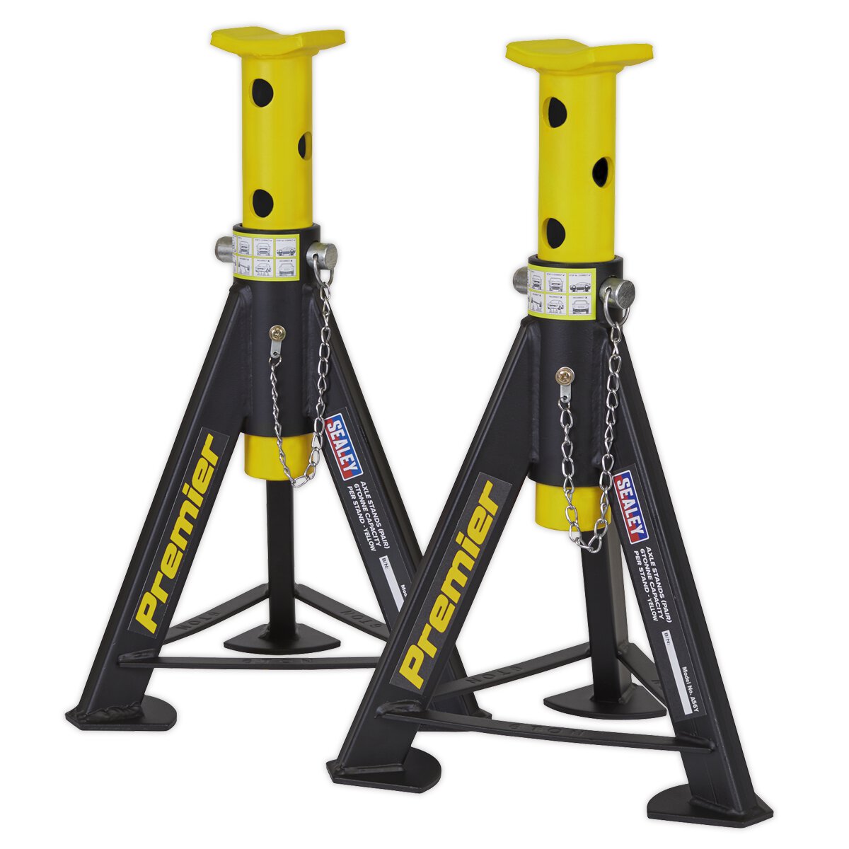 Axle Stands (Pair) 6tonne Capacity per Stand - Yellow