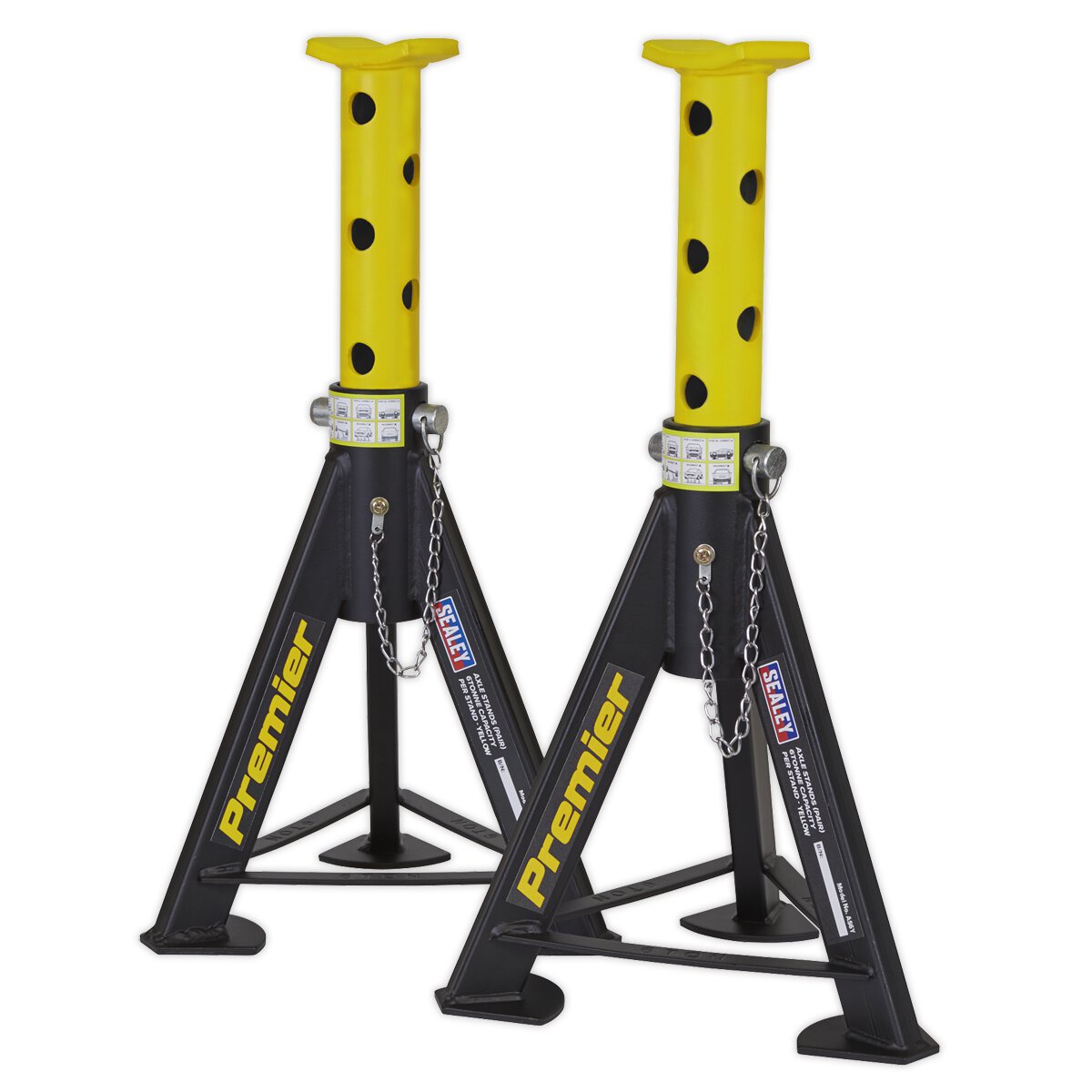 Axle Stands (Pair) 6tonne Capacity per Stand - Yellow