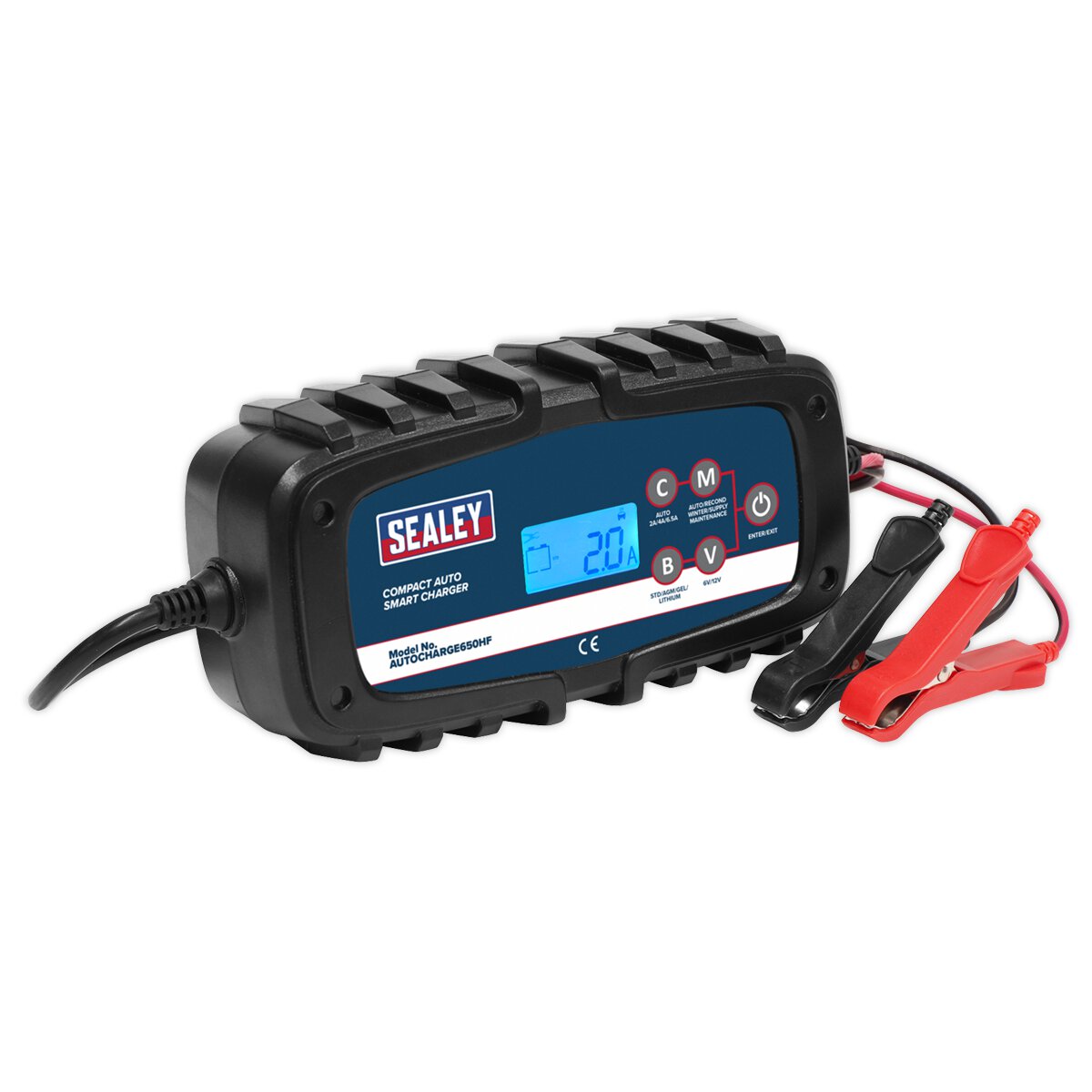 Compact Auto Smart Charger 6.5A 9-Cycle 6/12V - Lithium