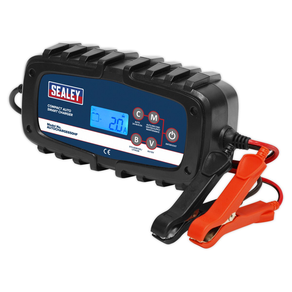 Compact Auto Smart Charger 6.5A 9-Cycle 6/12V - Lithium