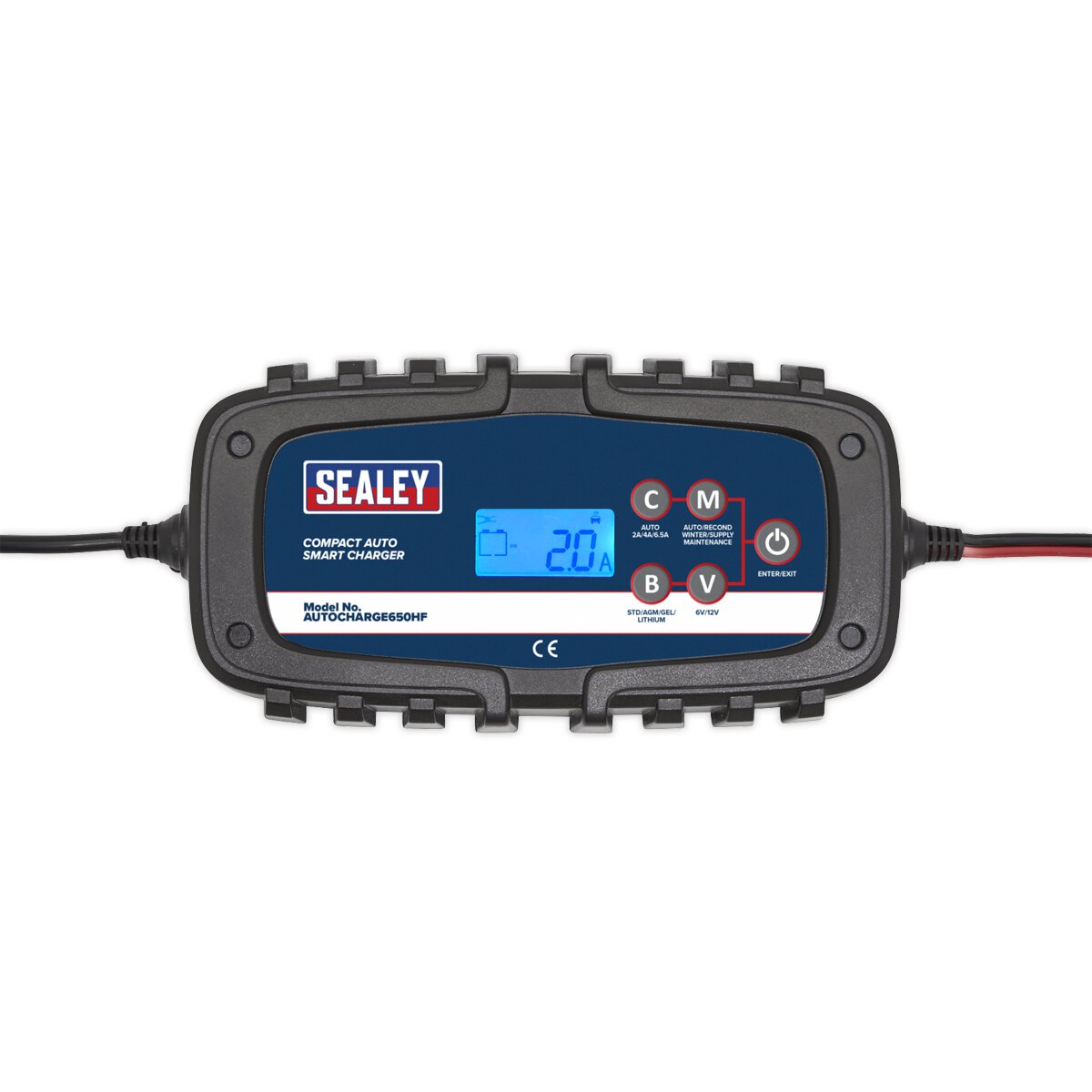 Compact Auto Smart Charger 6.5A 9-Cycle 6/12V - Lithium