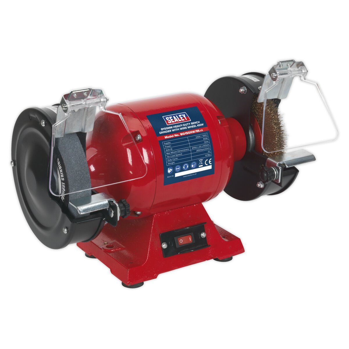 Bench Grinder Ø150mm with Wire Wheel 450W/230V Heavy-Duty