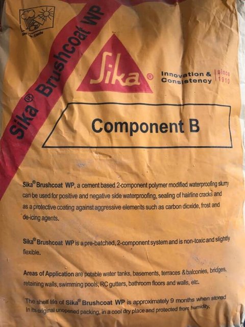 Sika Brushcoat WP Component B Cement Based 2-Component Polymer Modified Waterproofing Slurry