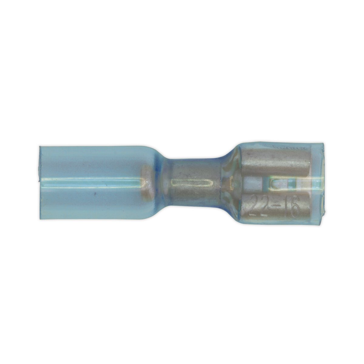 Heat Shrink Push-On Terminal 6.4mm Female Blue Pack of 25