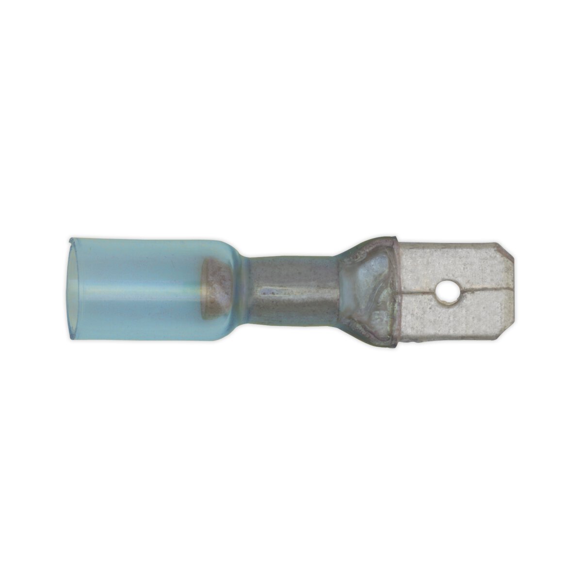 Heat Shrink Push-On Terminal 6.3mm Male Blue Pack of 25