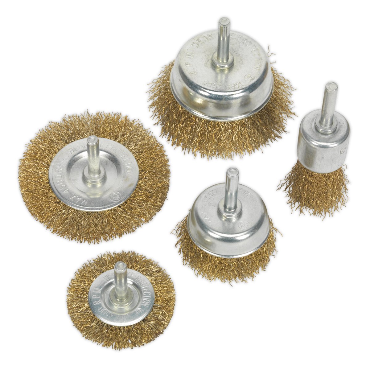Wire Brush Set 5pc Brassed