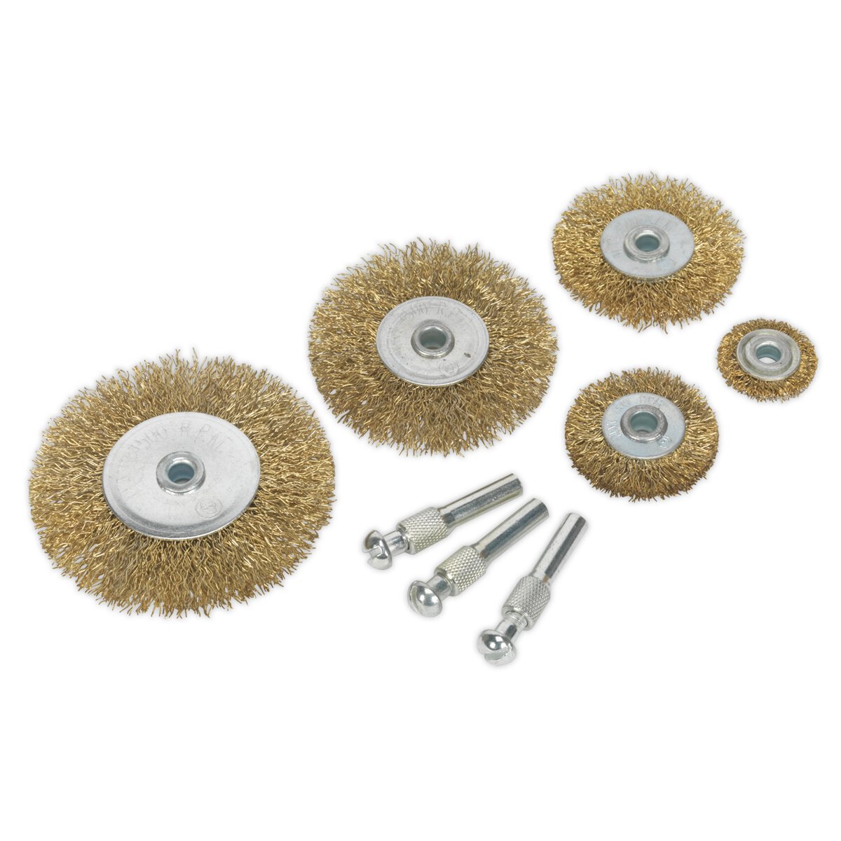 Wire Brush Set 8pc Brassed