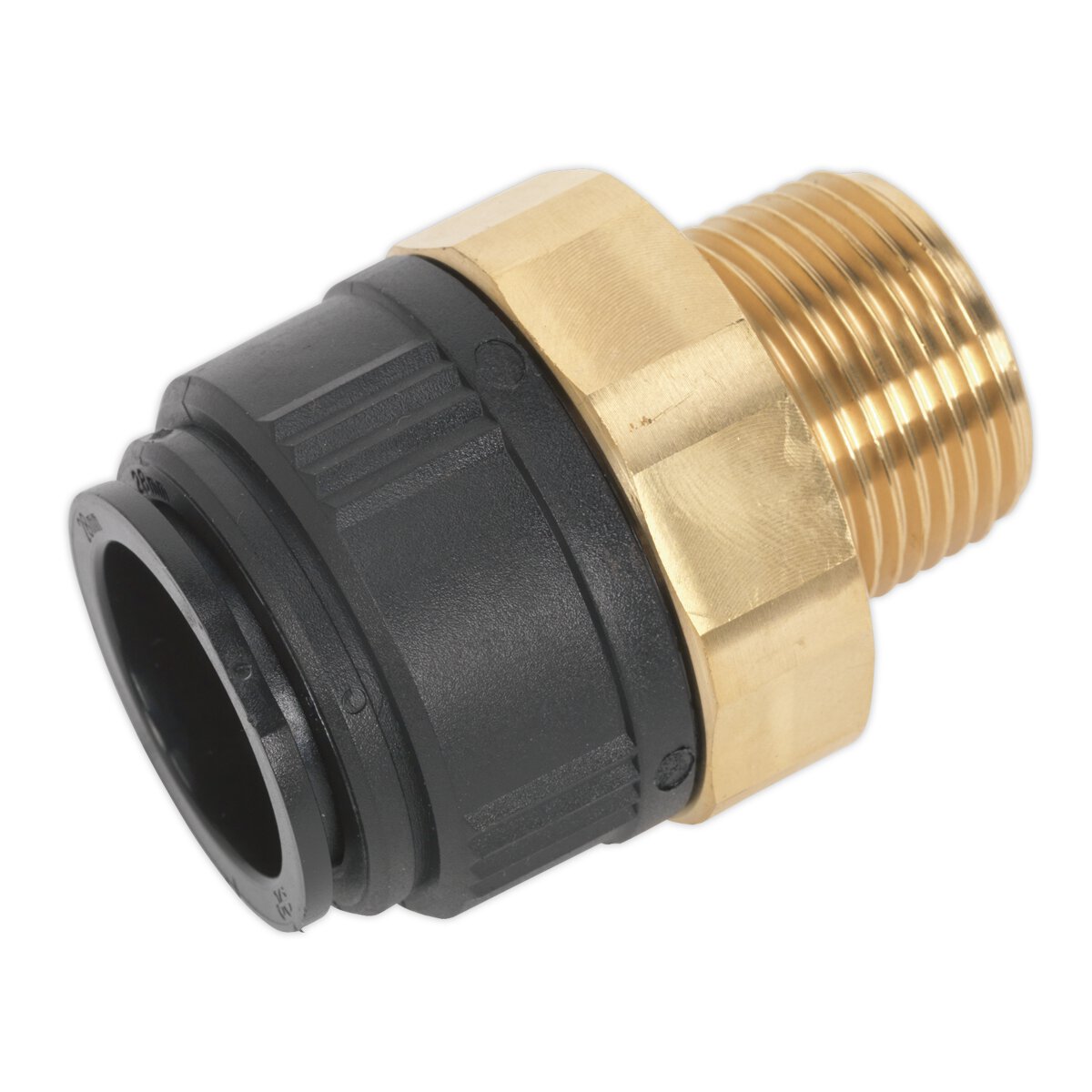 Straight Adaptor 28mm x 1"BSPT Brass (John Guest Speedfit® - MM012808N)