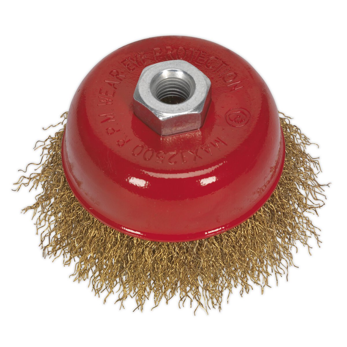 Brassed Steel Cup Brush Ø75mm M10 x 1.5mm