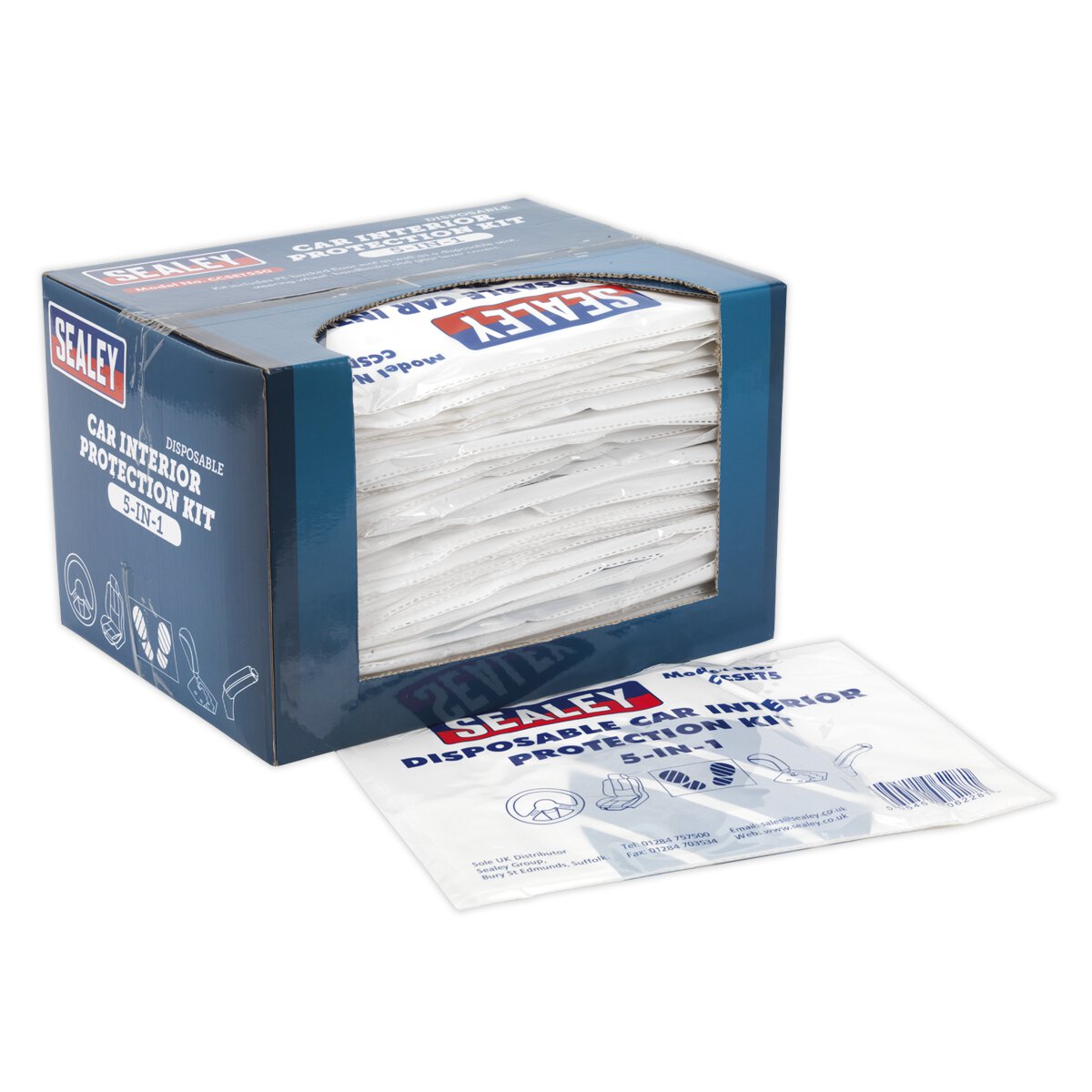 5-in-1 Disposable Car Interior Protection Kit Display Box of 50