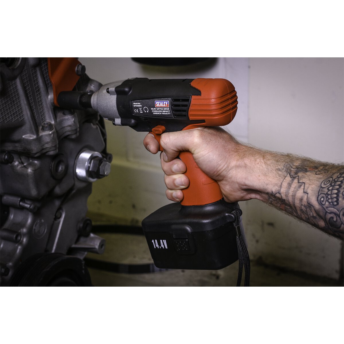 Cordless Impact Wrench 14.4V 2Ah Ni-MH 3/8"Sq Drive 150lb.ft