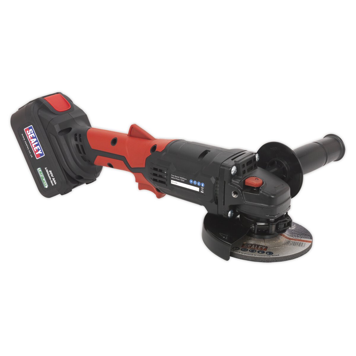 Cordless Angle Grinder Ø115mm 20V Lithium-ion 1hr Charge