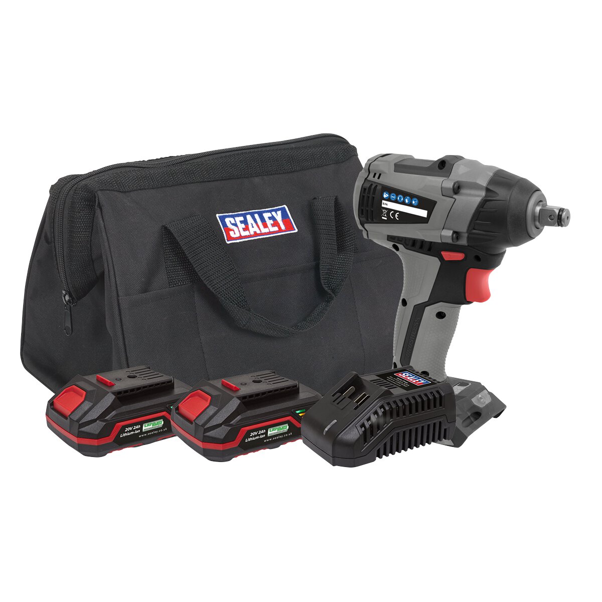 Brushless Impact Wrench Kit 1/2"Sq Drive 20V 300Nm - 2 Batteries