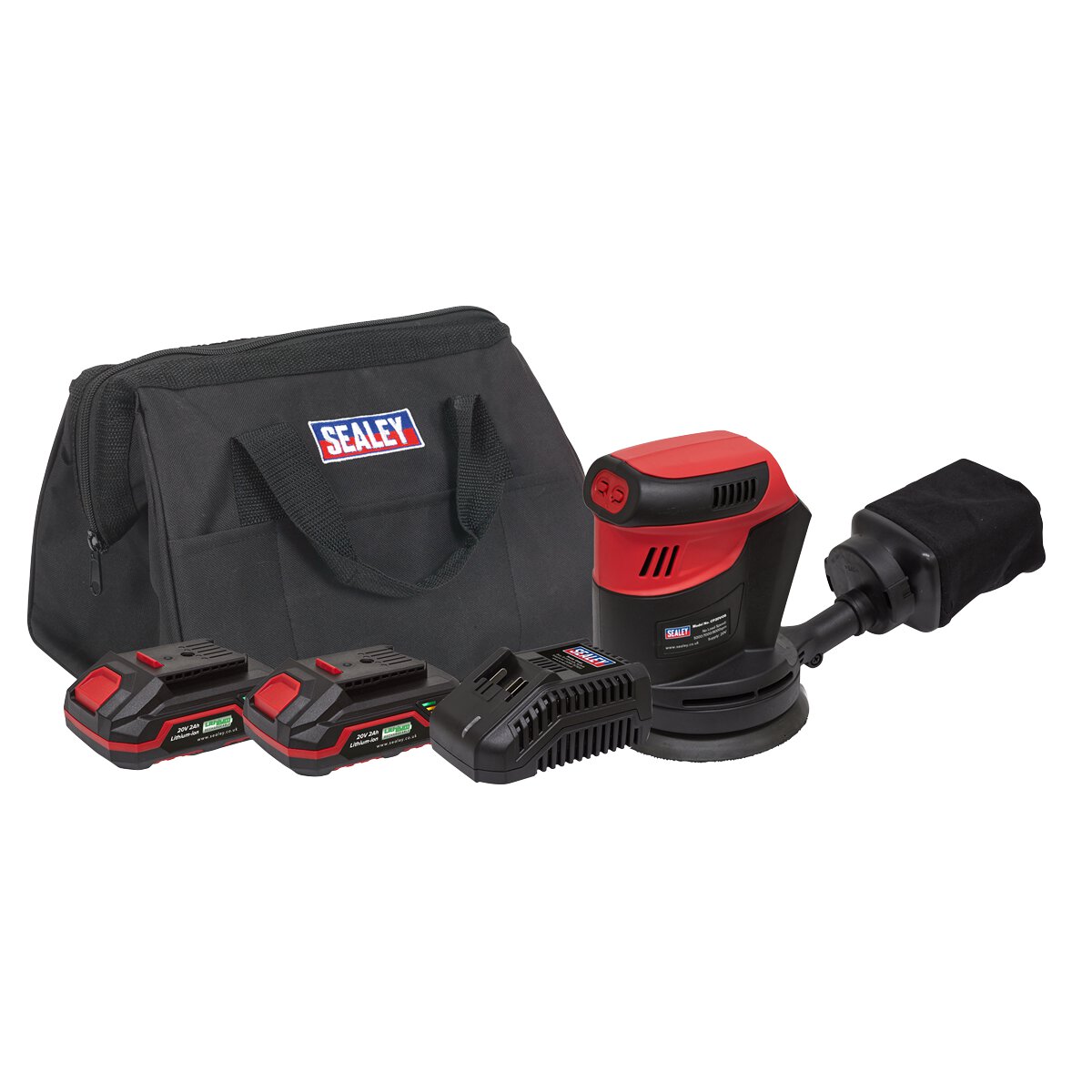 Cordless Orbital Palm Sander Kit Ø125mm 20V - 2 Batteries