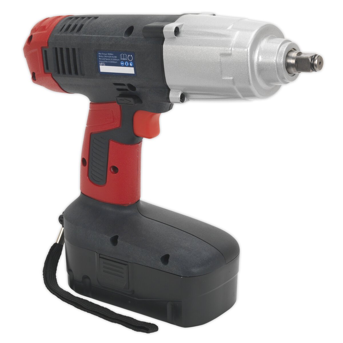 Cordless Impact Wrench 24V 2Ah Ni-MH 1/2"Sq Drive 410lb.ft