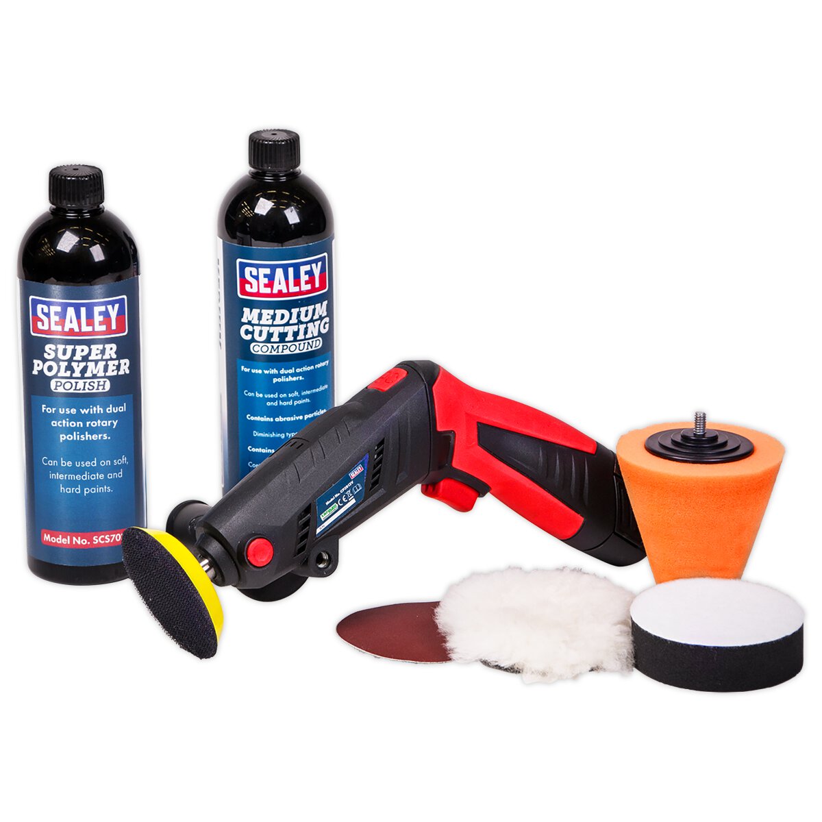 Cordless Mini Sander/Polisher Kit 75mm 12V Li-ion with Compound & Polish