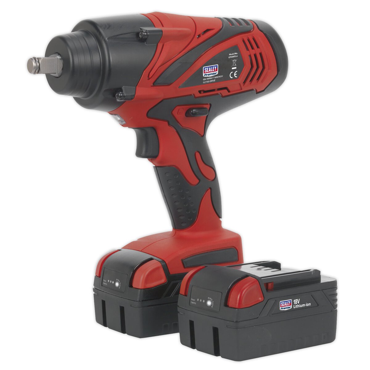 Cordless Impact Wrench 1/2"Sq Drive 650Nm 18V 4Ah Lithium-ion - 2 Batteries