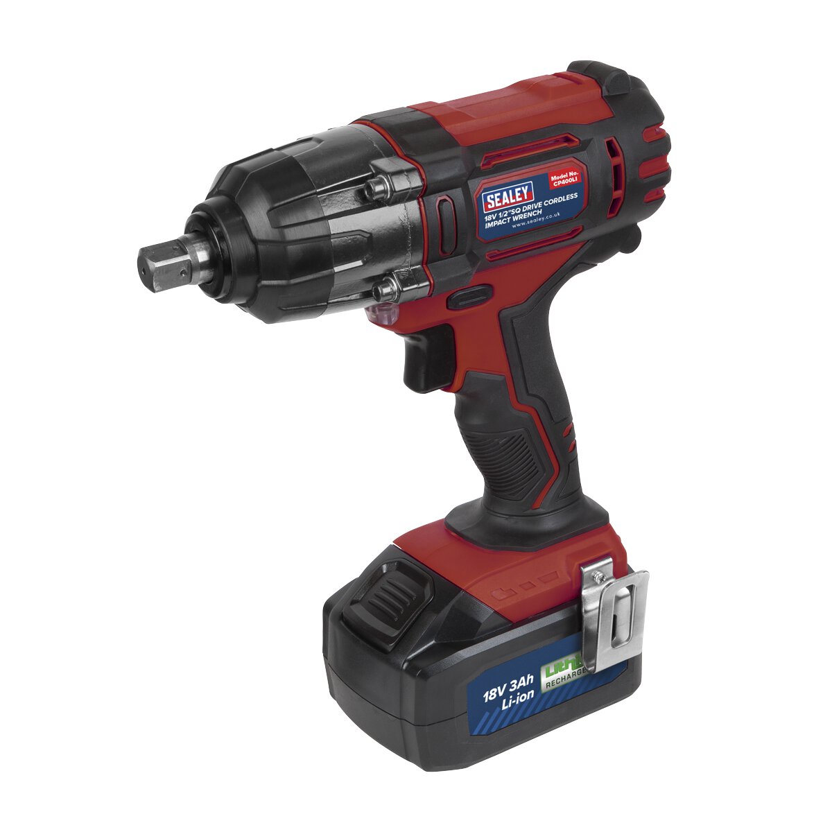 Cordless Impact Wrench 18V 3Ah Li-ion 1/2"Sq Drive