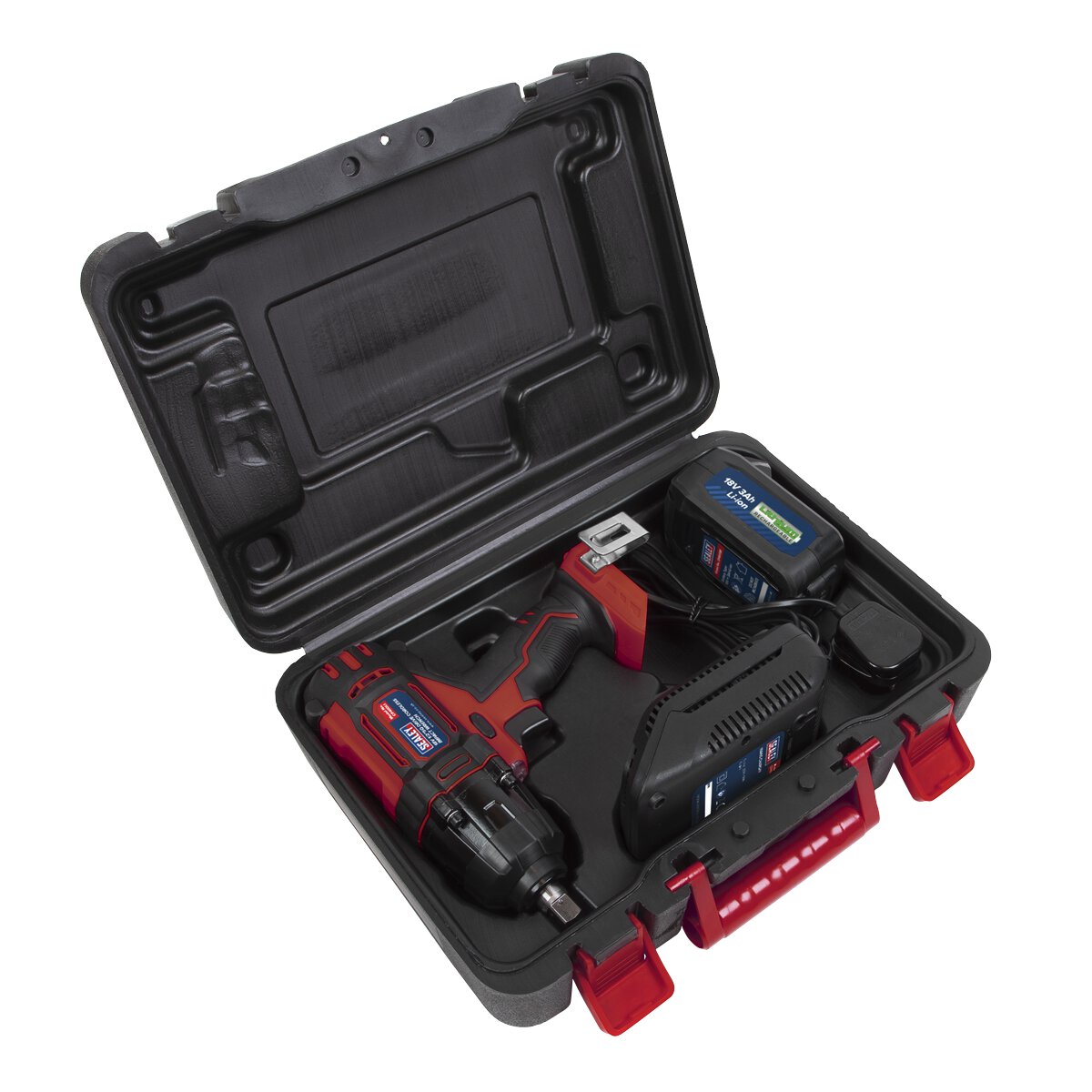 Cordless Impact Wrench 18V 3Ah Li-ion 1/2"Sq Drive