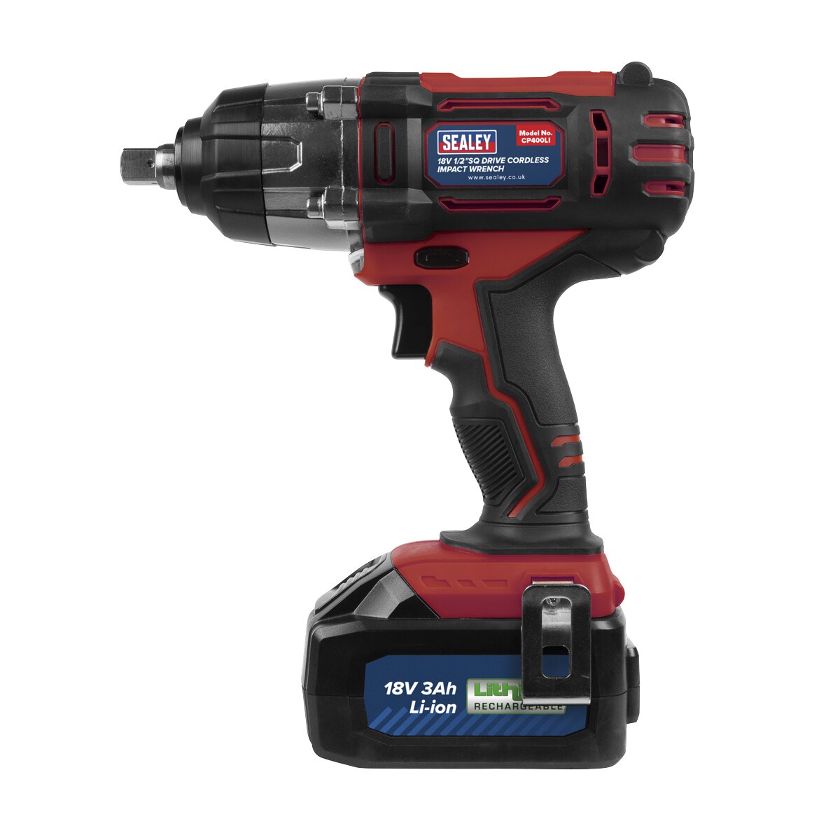 Cordless Impact Wrench 18V 3Ah Li-ion 1/2"Sq Drive
